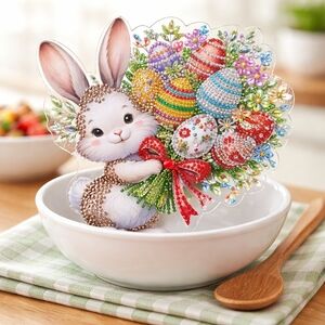 💙Easter Bunny with Beaded Egg Bouquet